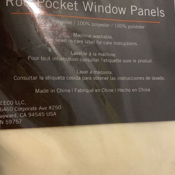 PairstoGo Victoria Voile Ivory rod pocket window panels.  Two packages available - Picture 7 of 10